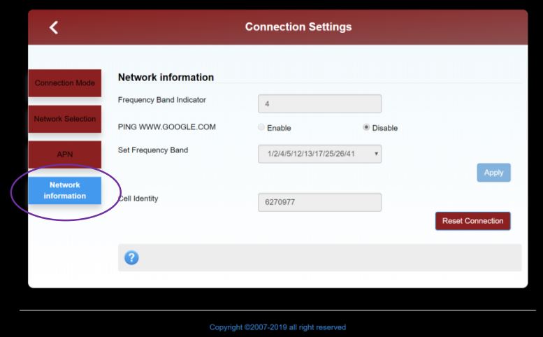 Network Info Screenshot
